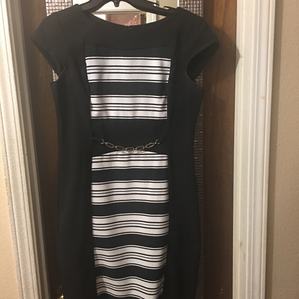 Black striped dress